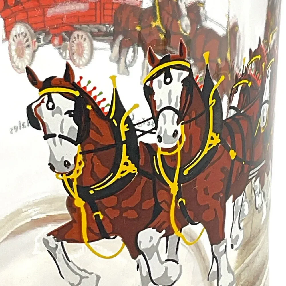 Vintage Budweiser Champion Clydesdales Beer Mug Glass Stein Anheuser Busch‎